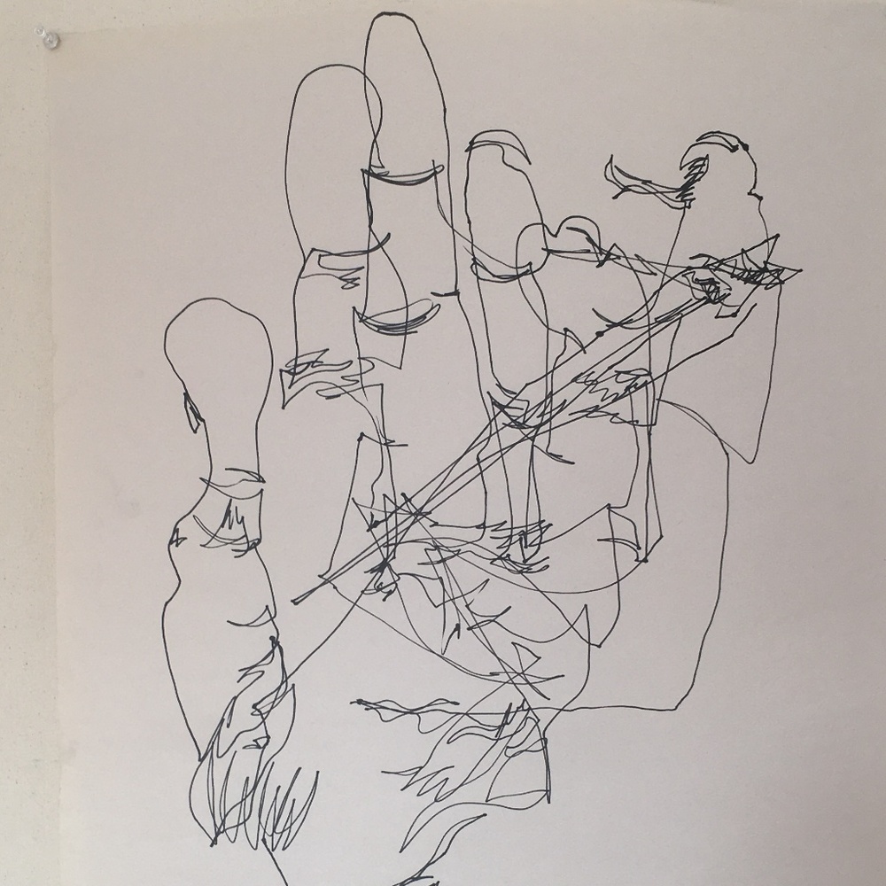 Original Abstract Hand Palm Reader Drawing